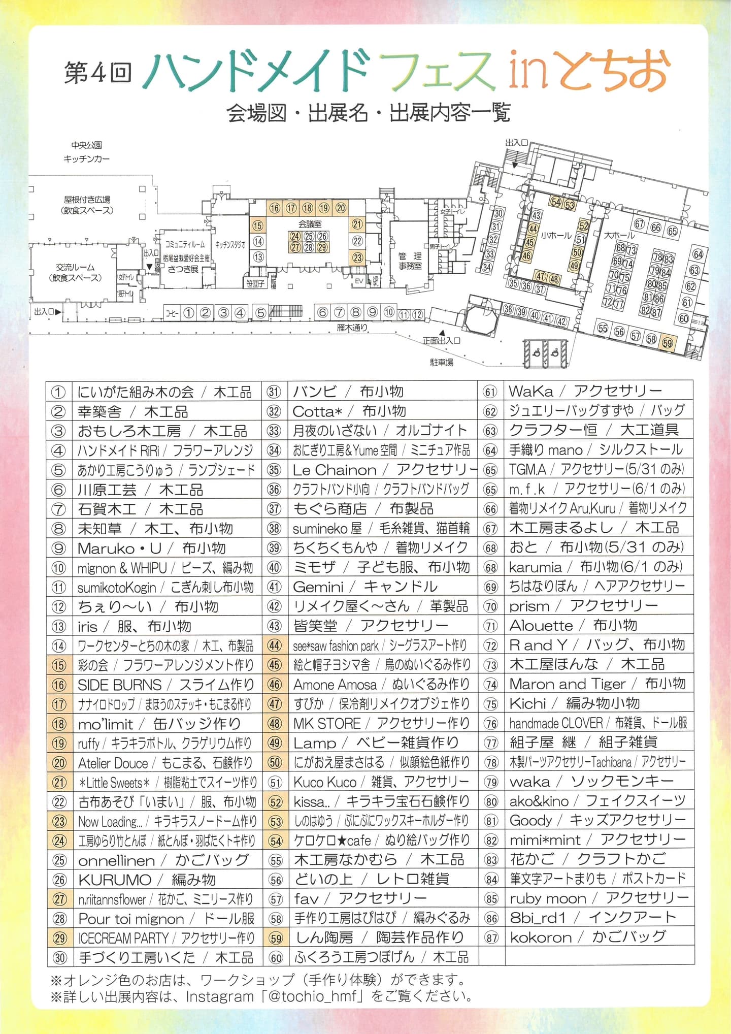 第4回ハンドメイドフェスinとちおチラシ裏面